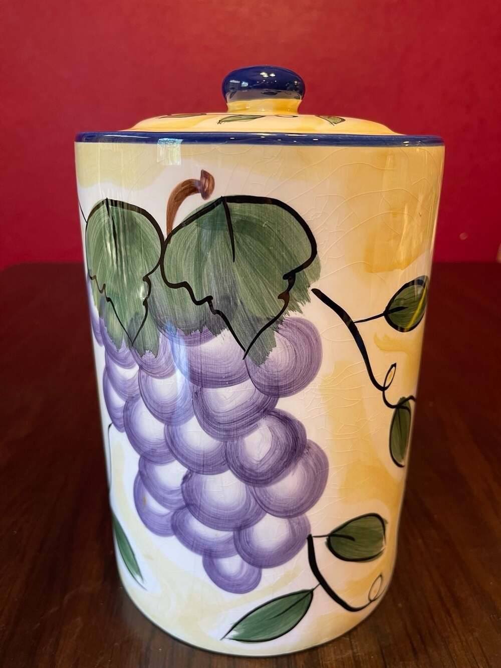 Ceramic Fruit Cookie Jar Canister Kitchen Storage Container